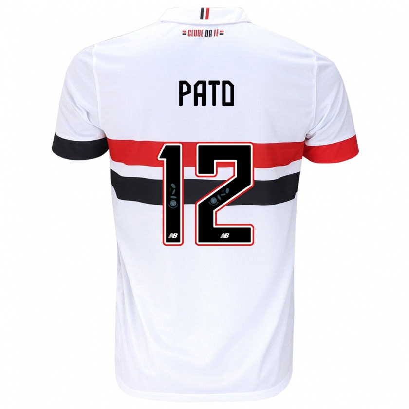 Kandiny Dames Alexandre Pato #12 Wit Rood Zwart Thuisshirt Thuistenue 2024/25 T-Shirt België