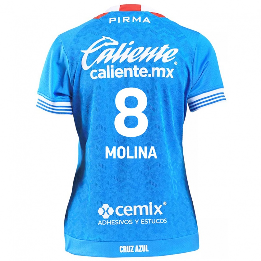 Kandiny Dames Dalia Molina #8 Hemelsblauw Thuisshirt Thuistenue 2024/25 T-Shirt