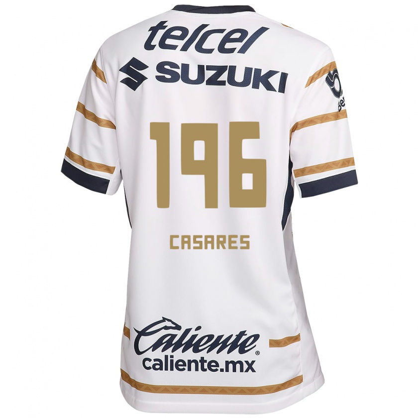 Kandiny Mujer Camiseta Mateo Casares #196 Obsidiana Blanca 1ª Equipación 2024/25 La Camisa México