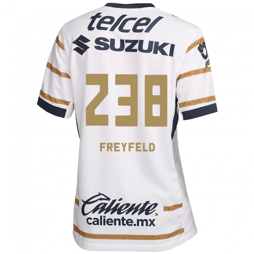 Kandiny Mujer Camiseta Julián Freyfeld #238 Obsidiana Blanca 1ª Equipación 2024/25 La Camisa México