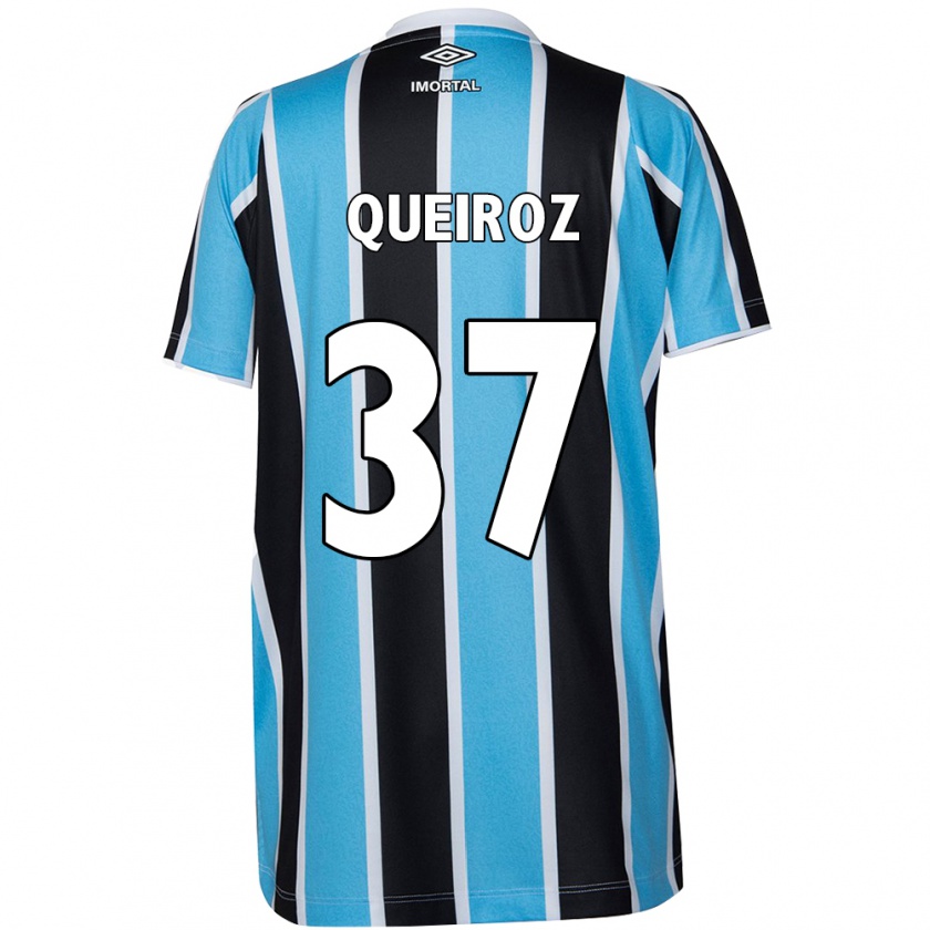 Kandiny Donna Maglia Du Queiroz #37 Blu Nero Bianco Kit Gara Home 2024/25 Maglietta