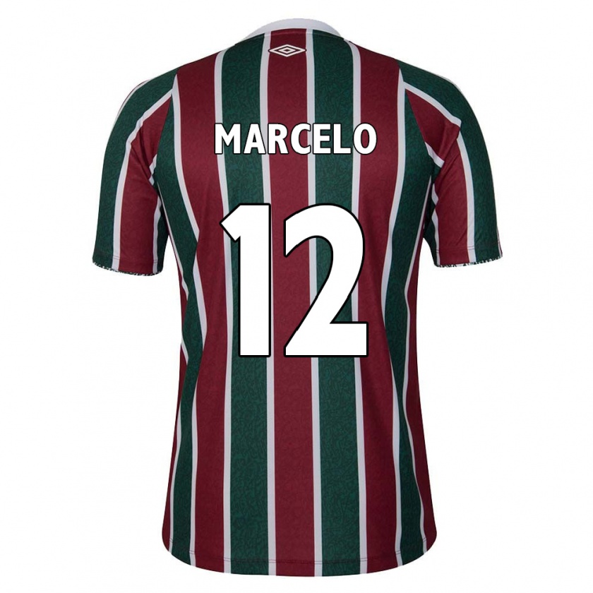 Kandiny Mujer Camiseta Marcelo #12 Verde Granate Blanco 1ª Equipación 2024/25 La Camisa