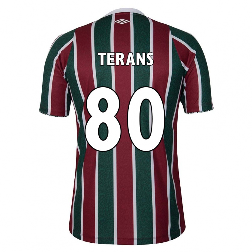 Kandiny Mujer Camiseta David Terans #80 Verde Granate Blanco 1ª Equipación 2024/25 La Camisa