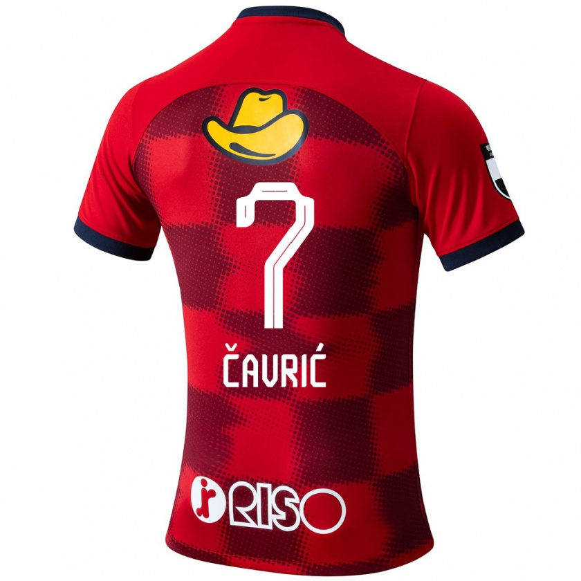 Kandiny Mujer Camiseta Aleksandar Cavric #7 Rojo Azul Blanco 1ª Equipación 2024/25 La Camisa México