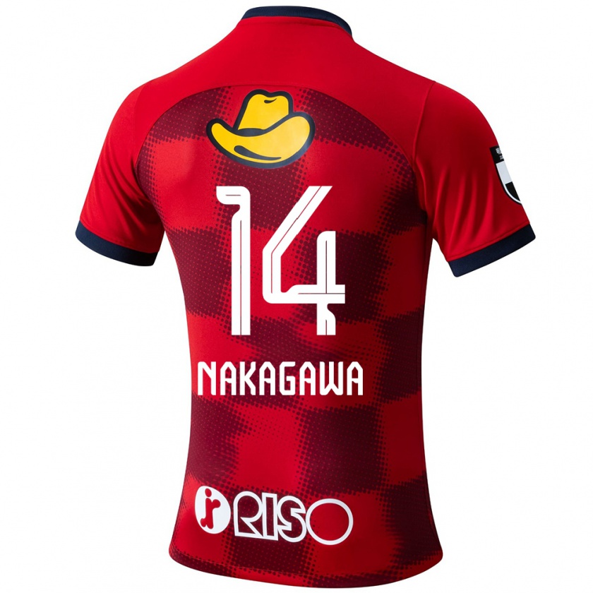 Kandiny Mujer Camiseta Sora Nakagawa #14 Rojo Azul Blanco 1ª Equipación 2024/25 La Camisa México