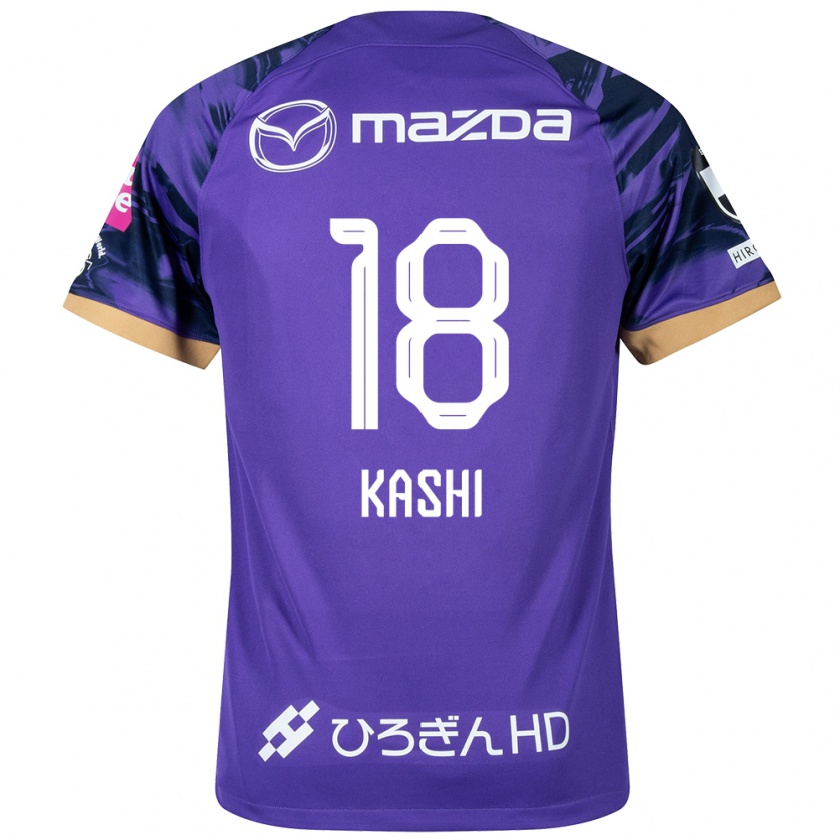 Kandiny Donna Maglia Yoshifumi Kashiwa #18 Viola Bianco Kit Gara Home 2024/25 Maglietta