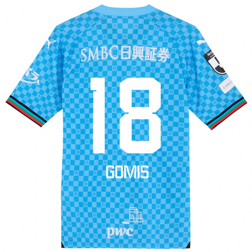 Kandiny Donna Maglia Bafétimbi Gomis #18 Azzurro Blu Kit Gara Home 2024/25 Maglietta