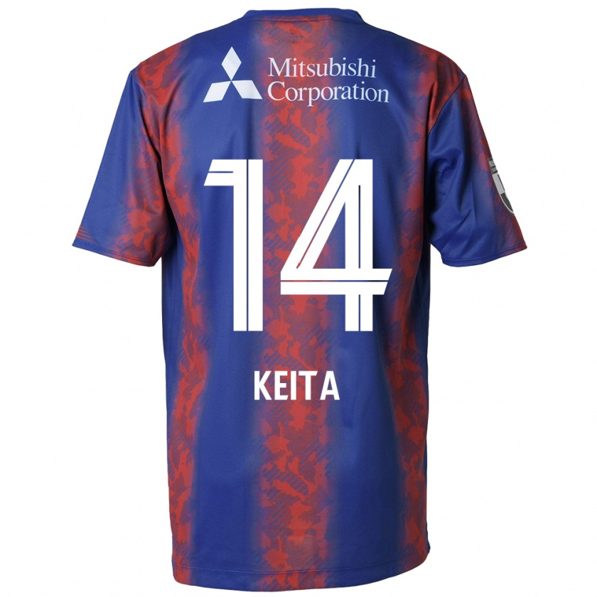 Kandiny Mujer Camiseta Keita Yamashita #14 Azul Rojo 1ª Equipación 2024/25 La Camisa