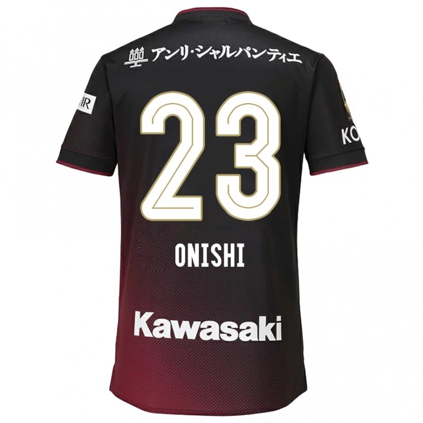 KandinyレディースSota Onishi#23ブラックレッドホームシャツ2024/25ジャージーユニフォーム