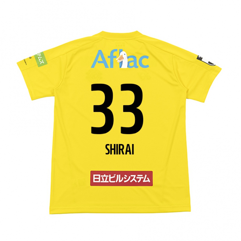 Kandiny Mujer Camiseta Eiji Shirai #33 Amarillo Negro 1ª Equipación 2024/25 La Camisa