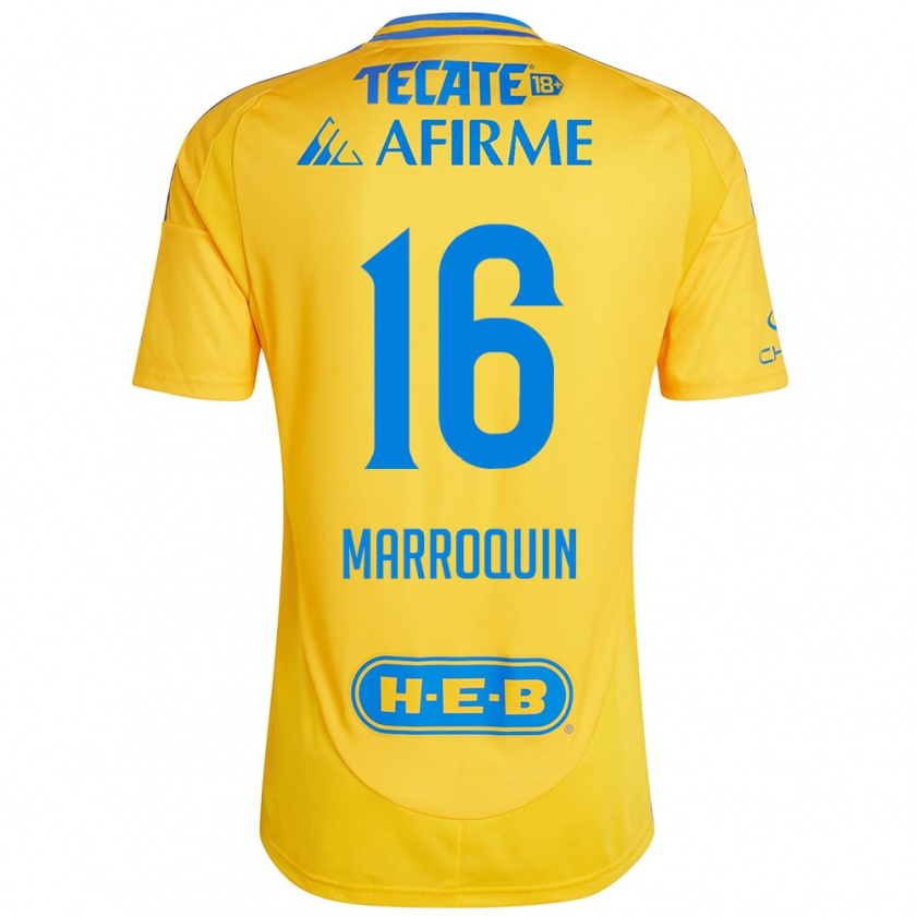 KandinyレディースAmmanda Marroquin#16ゴールドイエローホームシャツ2024/25ジャージーユニフォーム