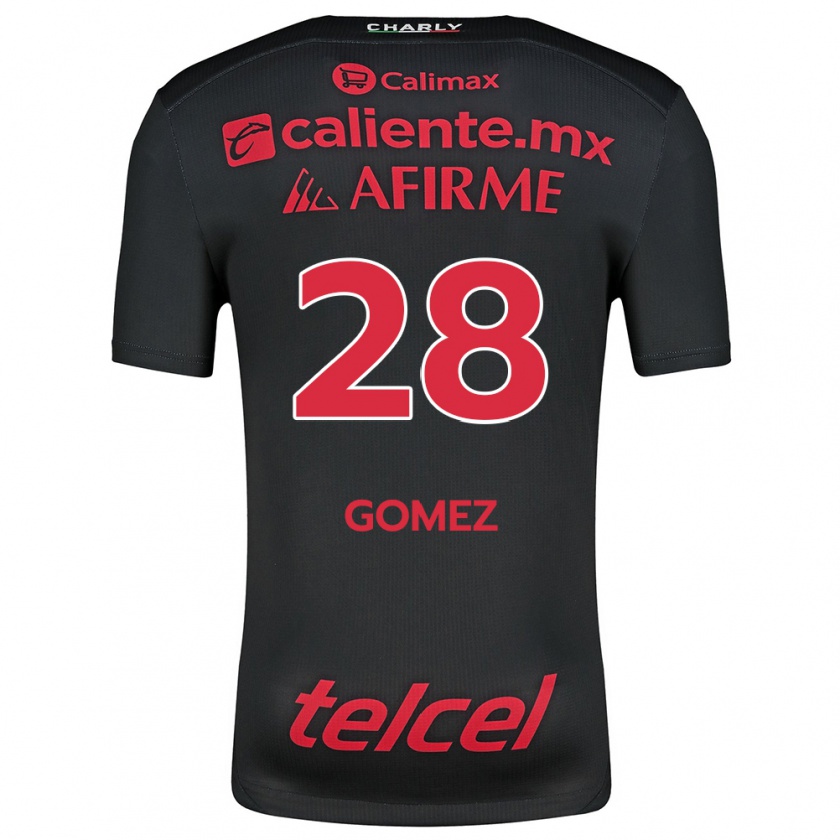 Kandiny Mujer Camiseta Alejandro Gómez #28 Negro Rojo 1ª Equipación 2024/25 La Camisa