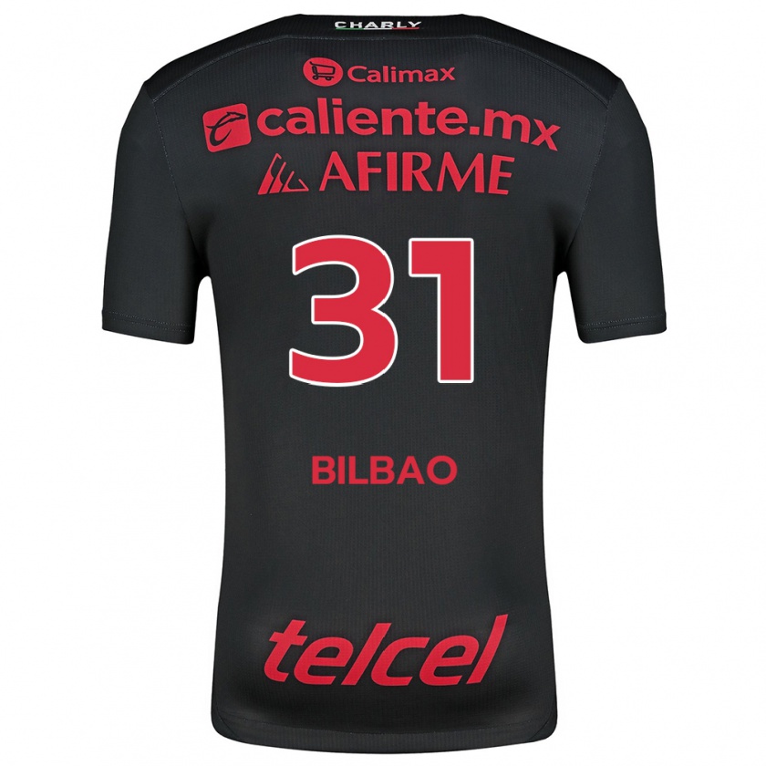 Kandiny Mujer Camiseta Unai Bilbao #31 Negro Rojo 1ª Equipación 2024/25 La Camisa