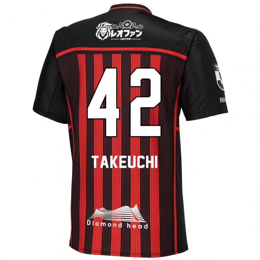 KandinyレディースRyuma Takeuchi#42赤、黒ホームシャツ2024/25ジャージーユニフォーム