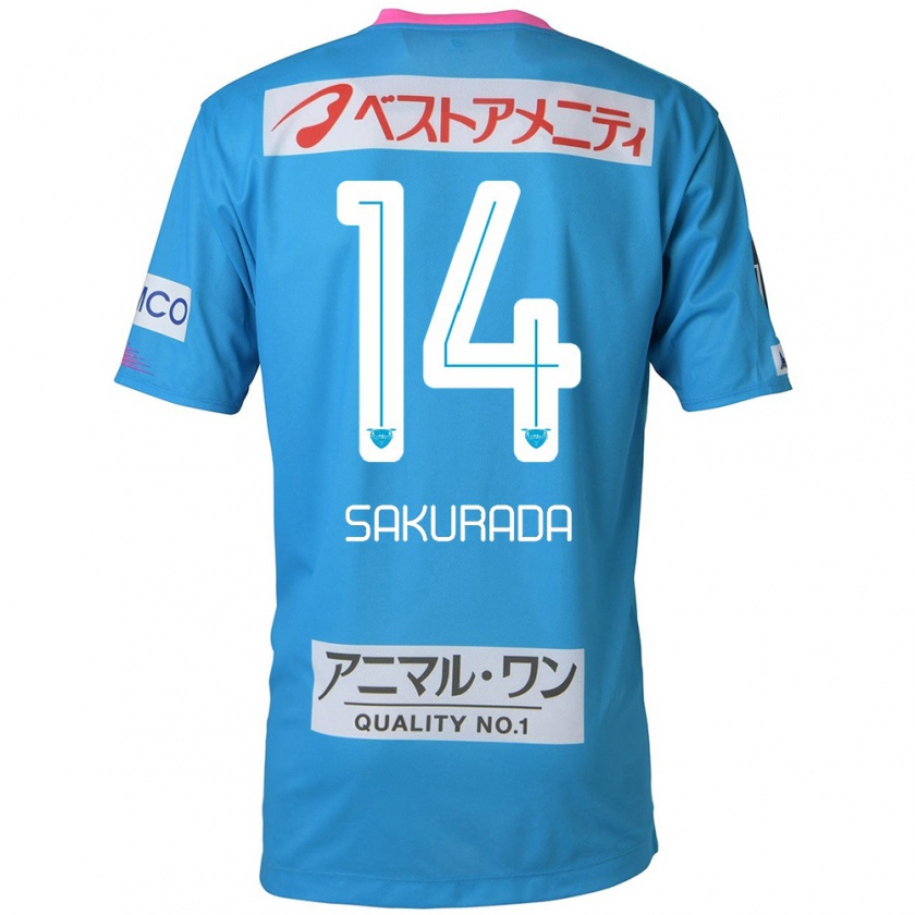 KandinyレディースRyu Sakurada#14ブルー ピンクホームシャツ2024/25ジャージーユニフォーム