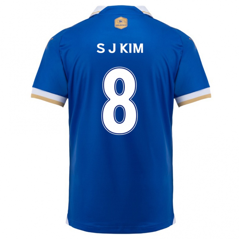 Kandiny Mujer Camiseta Ji-Sung Kim #8 Azul Blanco 1ª Equipación 2024/25 La Camisa