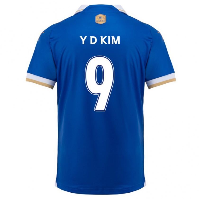 Kandiny Mujer Camiseta Dong-Yeon Kim #9 Azul Blanco 1ª Equipación 2024/25 La Camisa