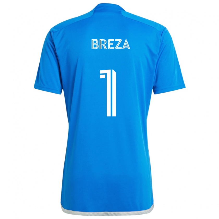 Kandiny Mujer Camiseta Sebastian Breza #1 Azul Blanco 1ª Equipación 2024/25 La Camisa