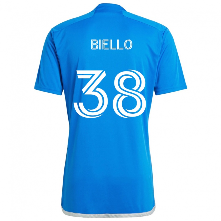 Kandiny Dames Alessandro Biello #38 Blauw Wit Thuisshirt Thuistenue 2024/25 T-Shirt België