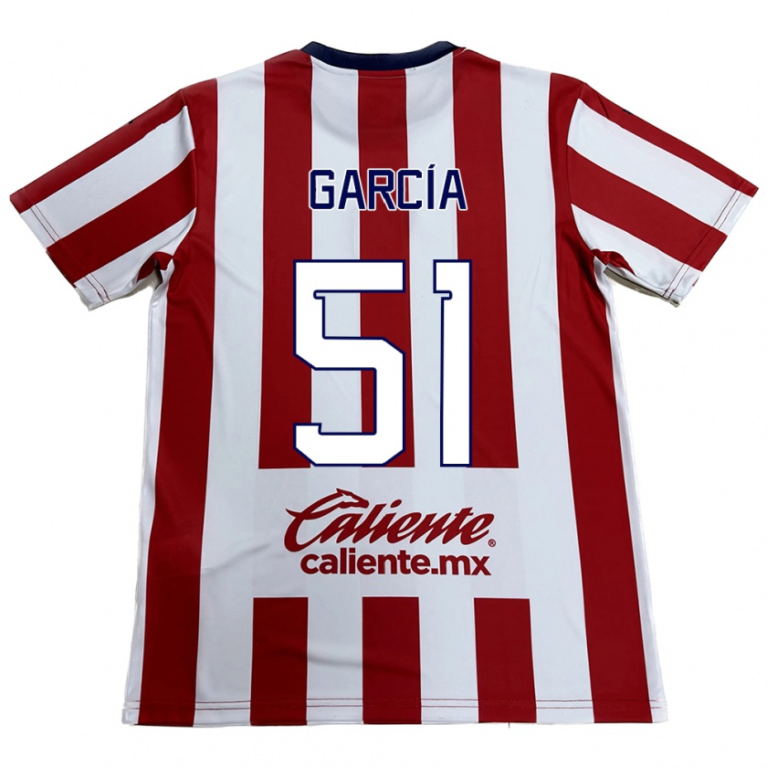 Kandiny Dames Eduardo García #51 Rood Wit Thuisshirt Thuistenue 2024/25 T-Shirt