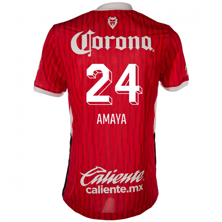 Kandiny Donna Maglia Frankie Amaya #24 Rosso Bianco Kit Gara Home 2024/25 Maglietta