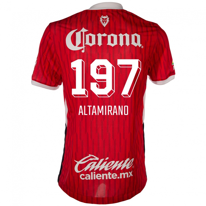 Kandiny Mujer Camiseta Óscar Altamirano #197 Rojo Blanco 1ª Equipación 2024/25 La Camisa México