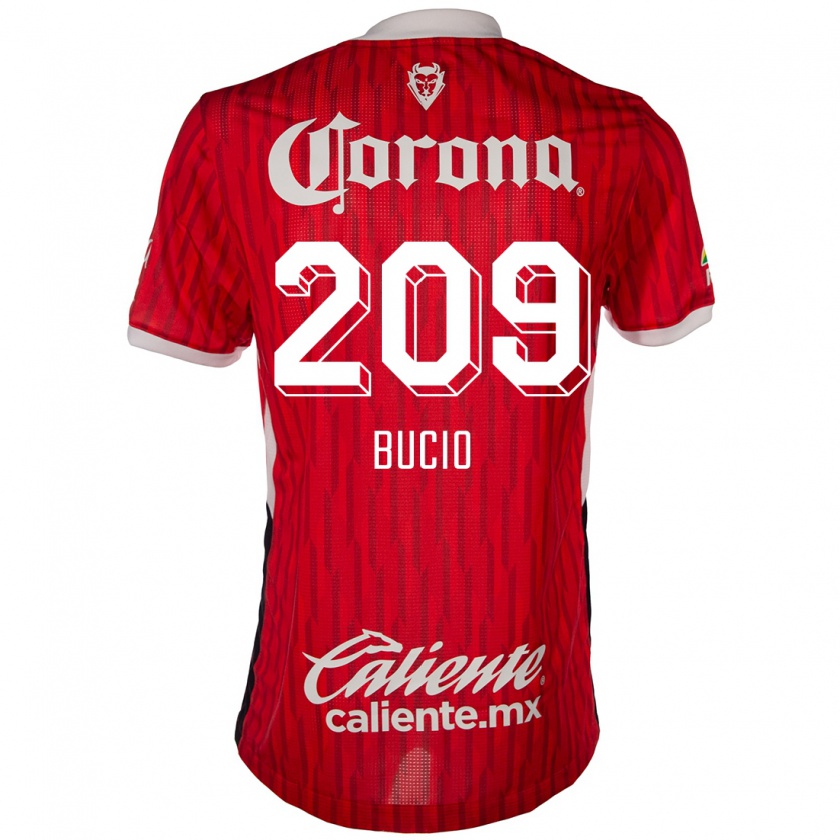 Kandiny Mujer Camiseta Sebastián Bucio #209 Rojo Blanco 1ª Equipación 2024/25 La Camisa México