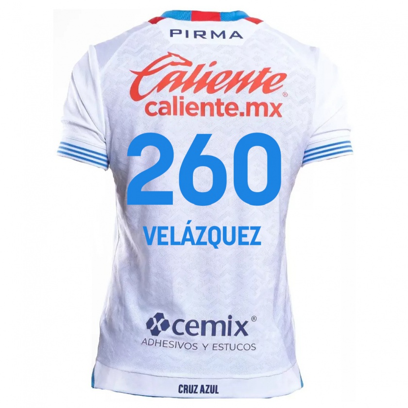 Kandiny Donna Maglia Víctor Velázquez #260 Bianco Blu Kit Gara Away 2024/25 Maglietta