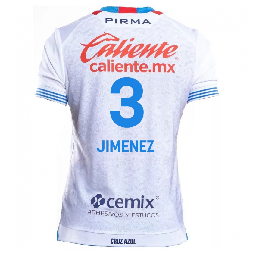 Kandiny Donna Maglia Jaiber Jimenez #3 Bianco Blu Kit Gara Away 2024/25 Maglietta