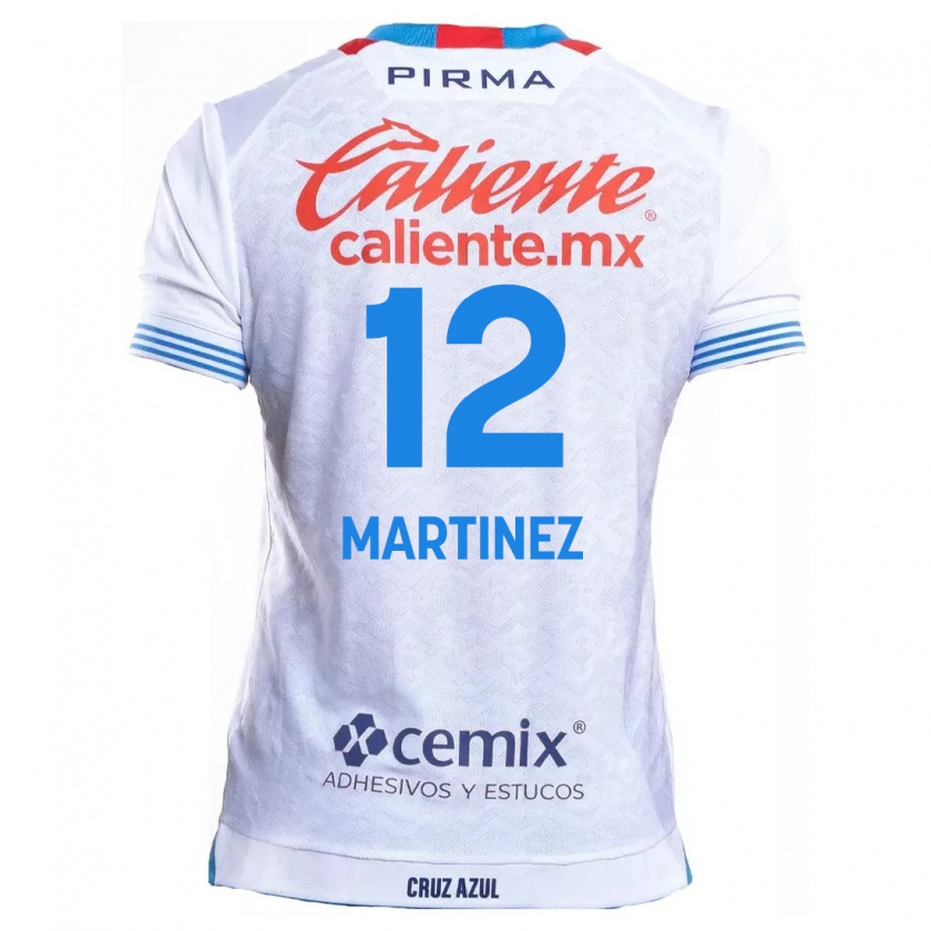 Kandiny Dames Jose Joaquin Martinez #12 Wit Blauw Uitshirt Uittenue 2024/25 T-Shirt