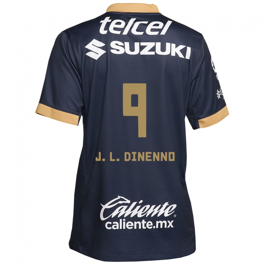 Kandiny Dames Juan Dinenno #9 Obsidiaan Goud Wit Uitshirt Uittenue 2024/25 T-Shirt