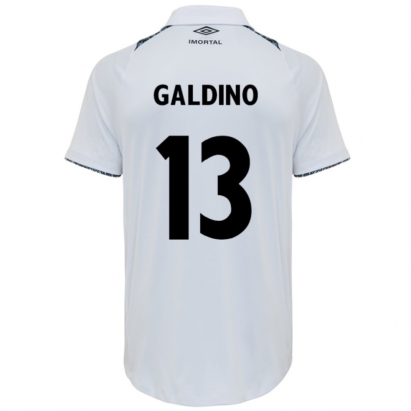 Kandiny Mujer Camiseta Everton Galdino #13 Blanco Azul 2ª Equipación 2024/25 La Camisa