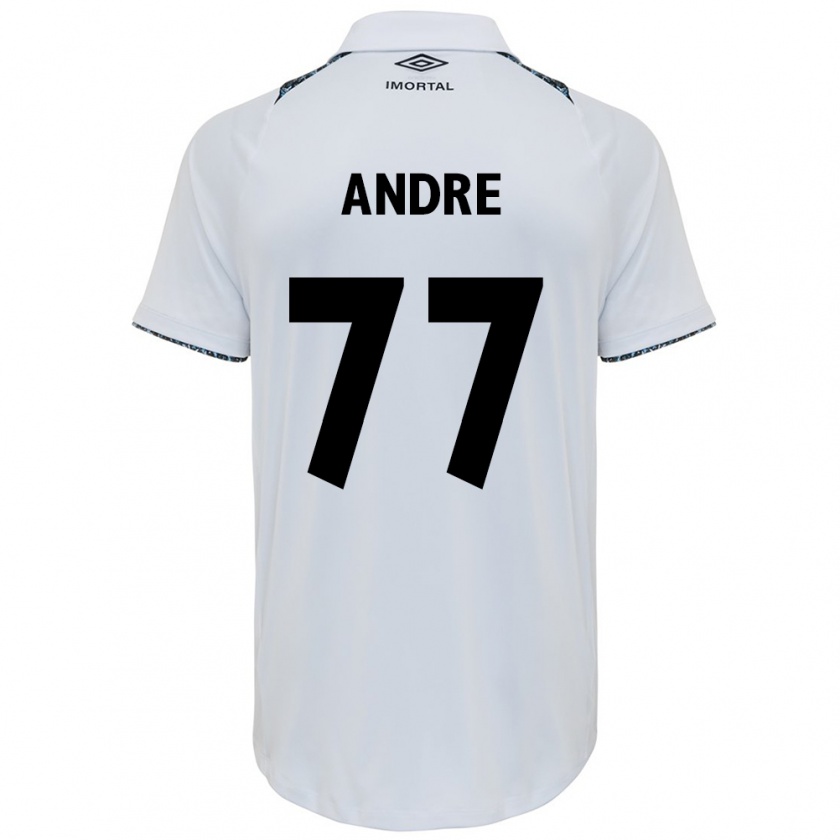 Kandiny Mujer Camiseta André Henrique #77 Blanco Azul 2ª Equipación 2024/25 La Camisa