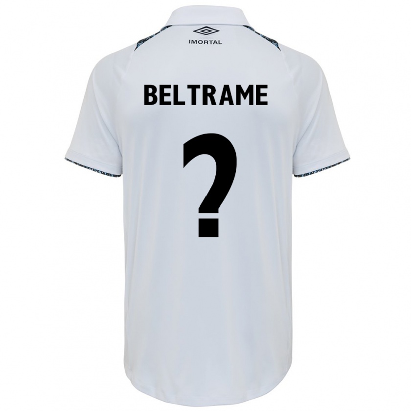 Kandiny Mujer Camiseta Thiago Beltrame #0 Blanco Azul 2ª Equipación 2024/25 La Camisa