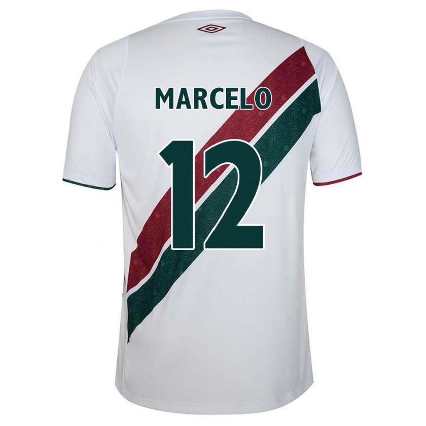 Kandiny Mujer Camiseta Marcelo #12 Blanco Verde Granate 2ª Equipación 2024/25 La Camisa