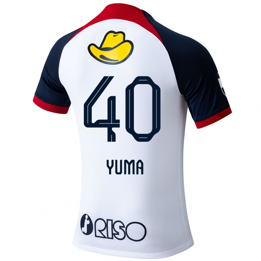 Kandiny Donna Maglia Yuma Suzuki #40 Bianco Blu Rosso Kit Gara Away 2024/25 Maglietta