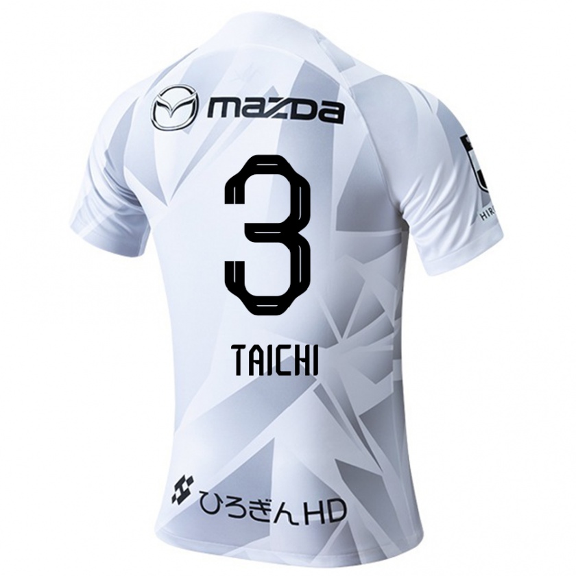 Kandiny Donna Maglia Taichi Yamasaki #3 Bianco Grigio Nero Kit Gara Away 2024/25 Maglietta