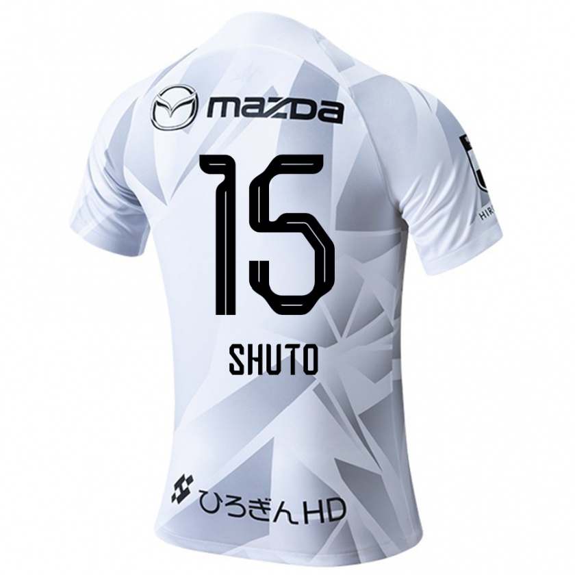 Kandiny Donna Maglia Shuto Nakano #15 Bianco Grigio Nero Kit Gara Away 2024/25 Maglietta