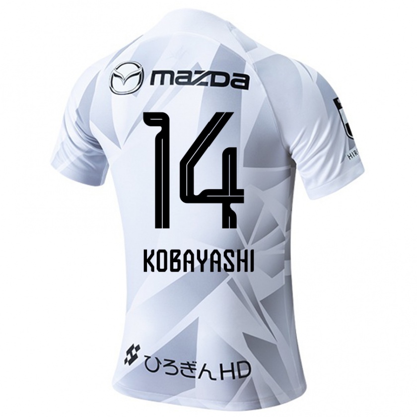 Kandiny Donna Maglia Shimon Kobayashi #14 Bianco Grigio Nero Kit Gara Away 2024/25 Maglietta