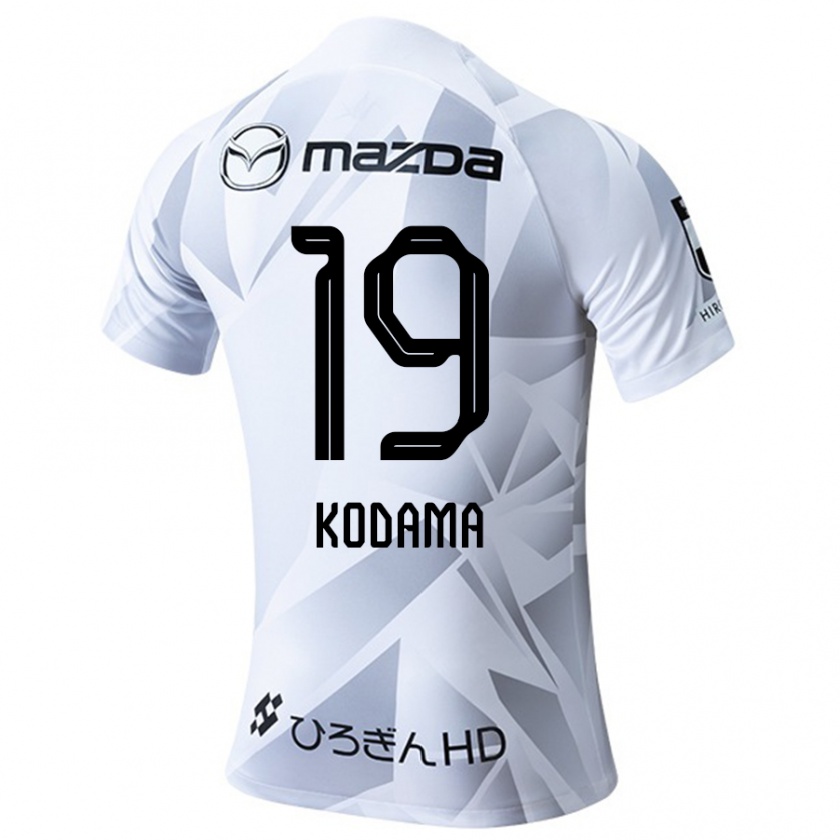 Kandiny Donna Maglia Tsukasa Kodama #19 Bianco Grigio Nero Kit Gara Away 2024/25 Maglietta