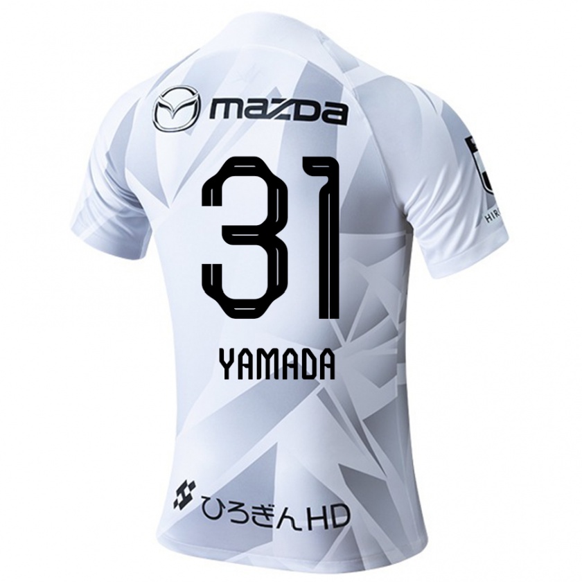 Kandiny Donna Maglia Manato Yamada #31 Bianco Grigio Nero Kit Gara Away 2024/25 Maglietta