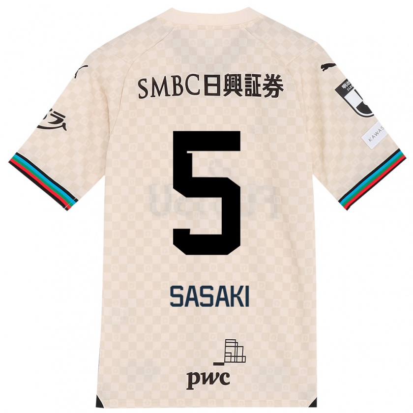 Kandiny Donna Maglia Asahi Sasaki #5 Bianco Grigio Kit Gara Away 2024/25 Maglietta