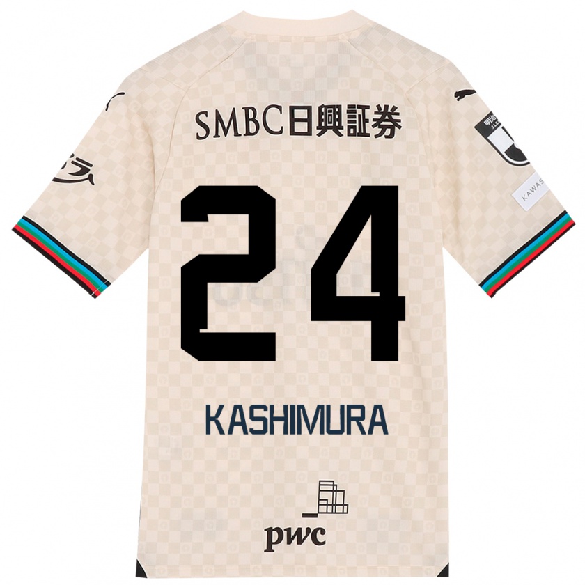 Kandiny Donna Maglia Ryota Kashimura #24 Bianco Grigio Kit Gara Away 2024/25 Maglietta