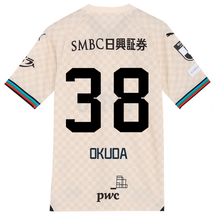 KandinyレディースYuma Okuda#38ホワイトグレーアウェイシャツ2024/25ジャージーユニフォーム