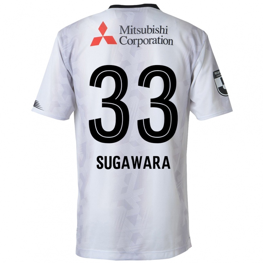 Kandiny Mujer Camiseta Yuta Sugawara #33 Blanco Negro 2ª Equipación 2024/25 La Camisa