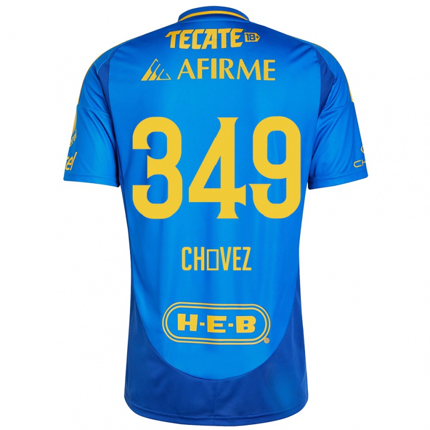 Kandiny Dames Jorge Chávez #349 Blauw Geel Uitshirt Uittenue 2024/25 T-Shirt België