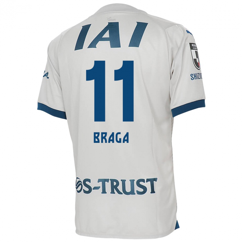 Kandiny Dames Lucas Braga #11 Wit Blauw Uitshirt Uittenue 2024/25 T-Shirt