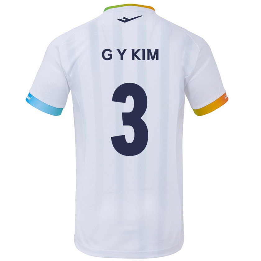 Kandiny Dames Yu-Geon Kim #3 Wit Blauw Uitshirt Uittenue 2024/25 T-Shirt