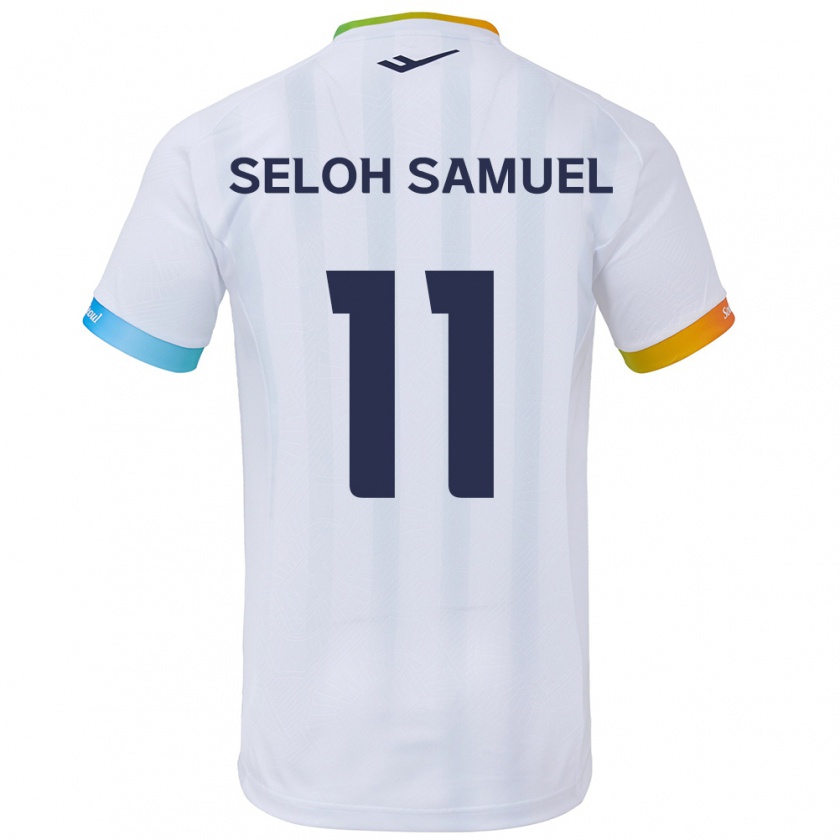 Kandiny Donna Maglia Gbato Seloh Samuel #11 Bianco Blu Kit Gara Away 2024/25 Maglietta