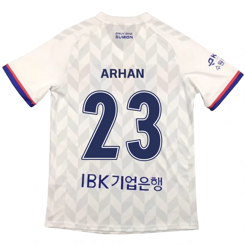 Kandiny Mujer Camiseta Pratama Arhan #23 Blanco Azul 2ª Equipación 2024/25 La Camisa